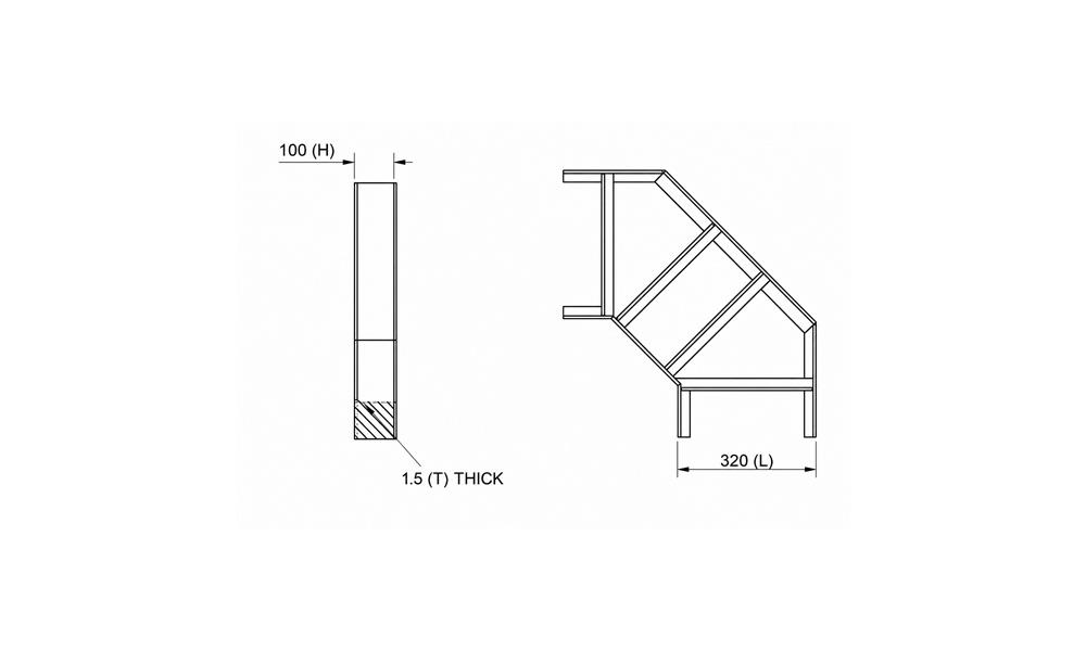 Horizontal 90° bend
