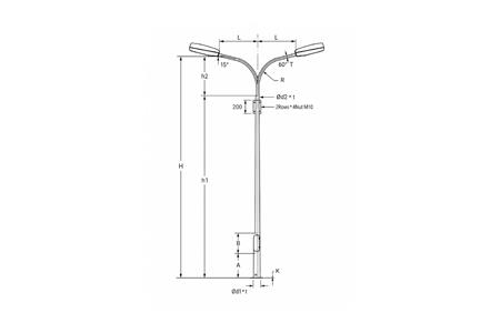 Octagonal Poles with Curved Brackets