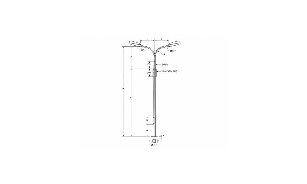 Special Street Lighting Poles With 3 – 5 Meters Height